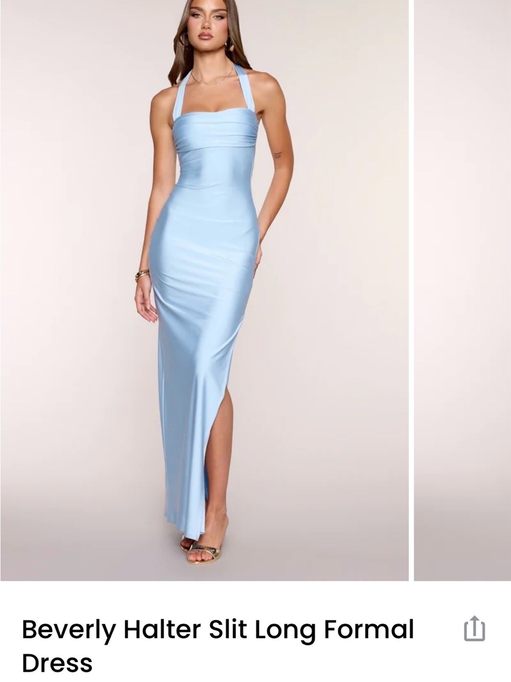Everly Beverly Halter Maxi Dress in Sky Blue